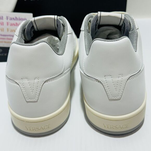 NIB Versace Men’s EU 44/ US 11 White Leather Medusa Logo Sneakers Shoes $700